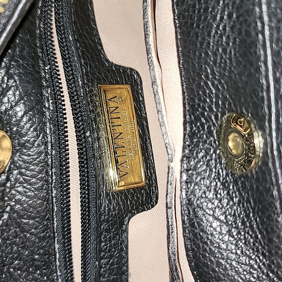 Valentina Black Pebbled Leather Convertible Bag | Crossbody Clutch Shoulder Hand - Picture 6 of 12